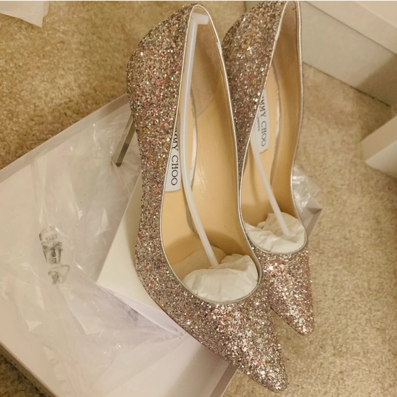 Jimmy Choo Shoes - Jimmy Choo Romy Mix Glitter Fabric Pumps size 39.5